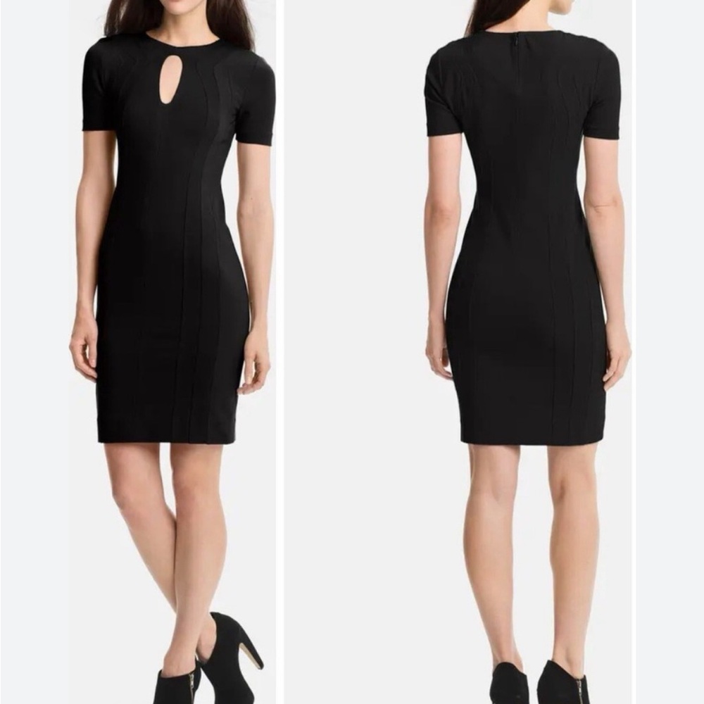Diane von Furstenberg Kader Black keyhole sheath dress, Size 4